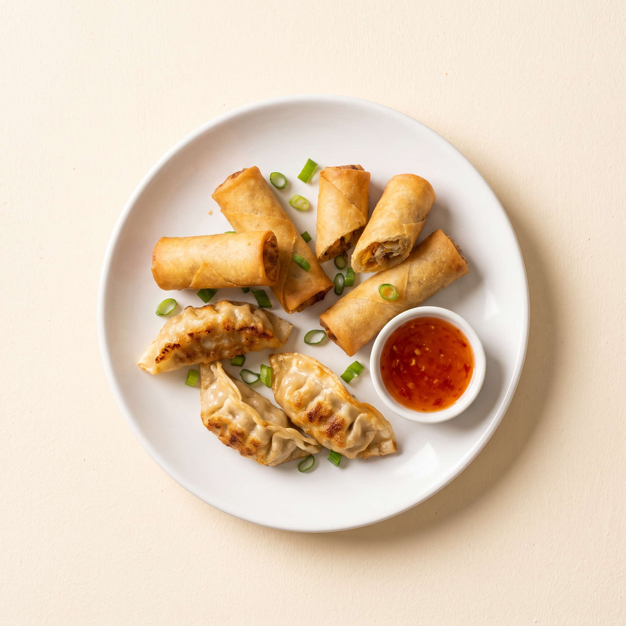 Assorted golden fried snacks